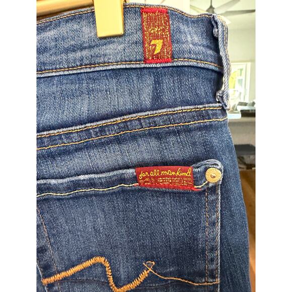 7 For All Mankind Straight Leg Jeans Dark Wash Women’s 25 - Picture 6 of 9